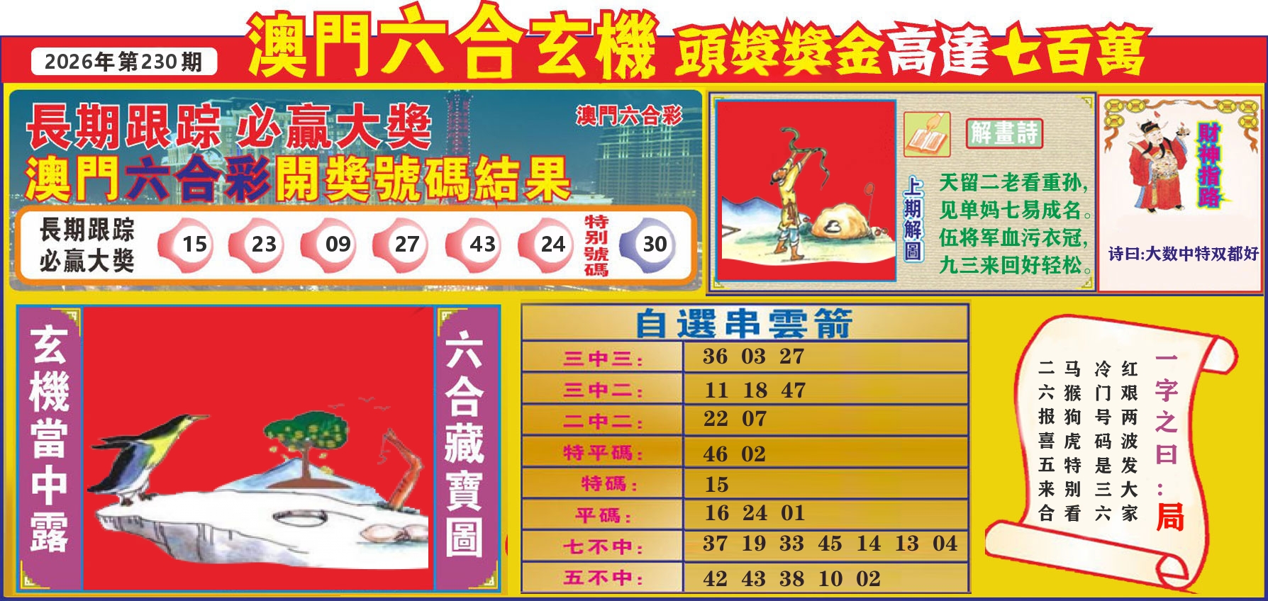 七星彩图C 第230期