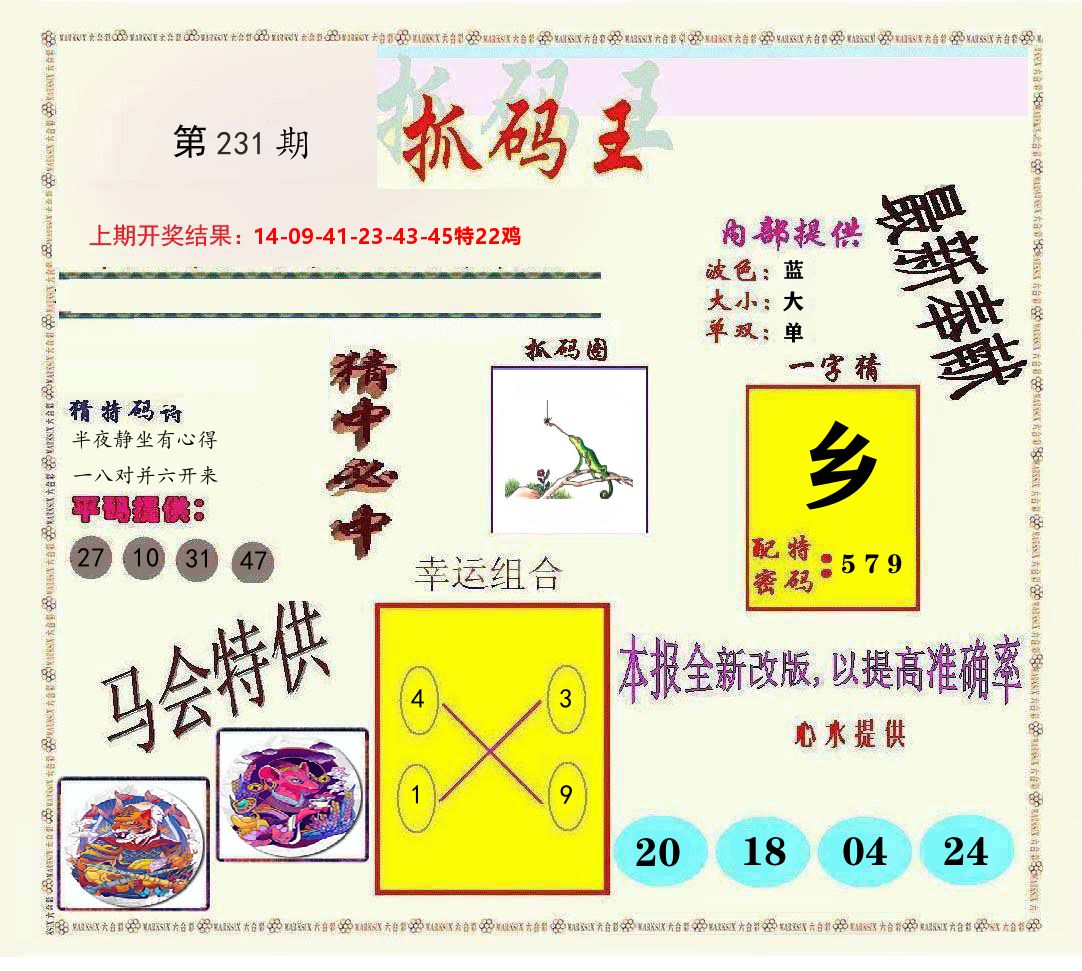 抓码王 第231期