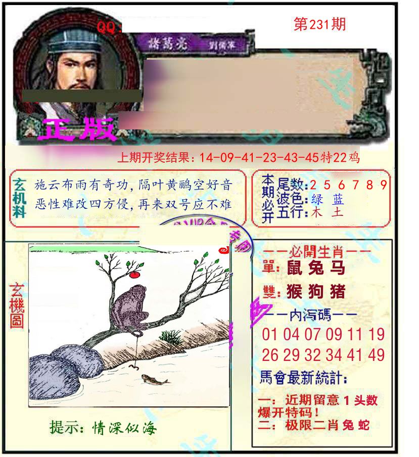 诸葛亮玄机 第231期