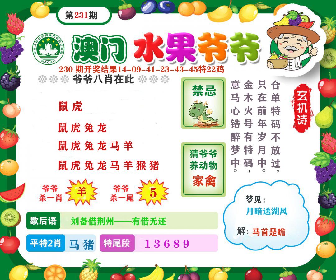 澳门水果爷爷 第231期