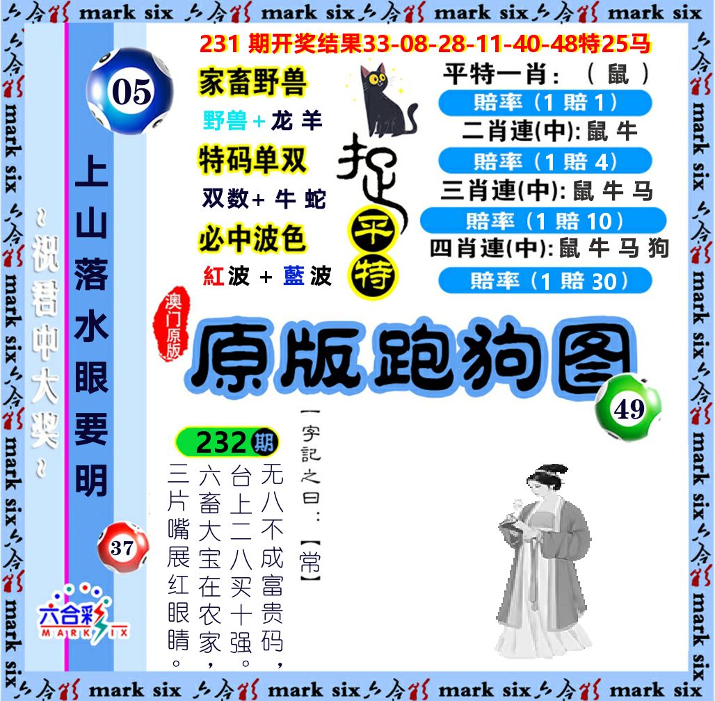 原版跑狗图 第232期