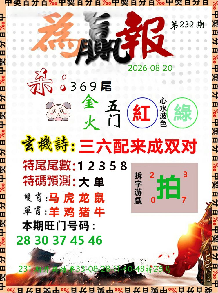 为赢报 第232期