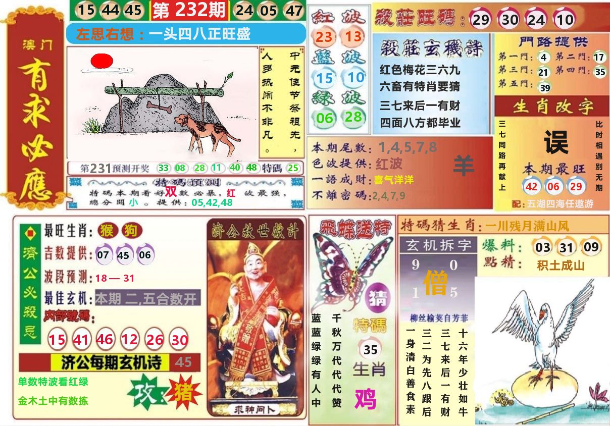 澳门有求必应 第232期