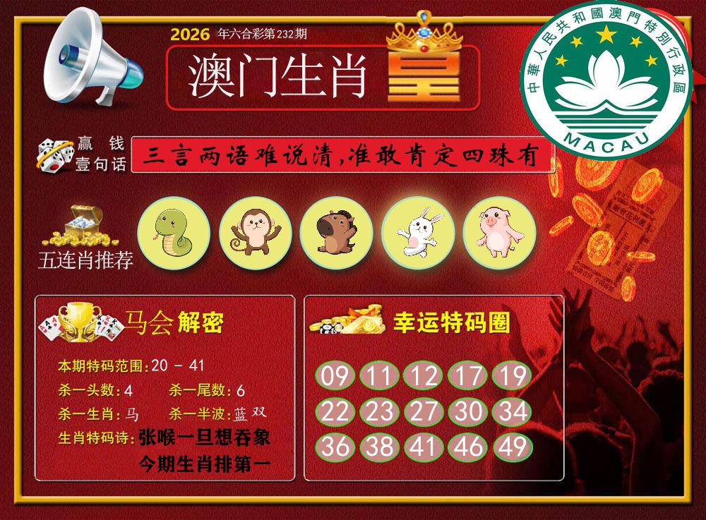 澳门生肖皇 第232期