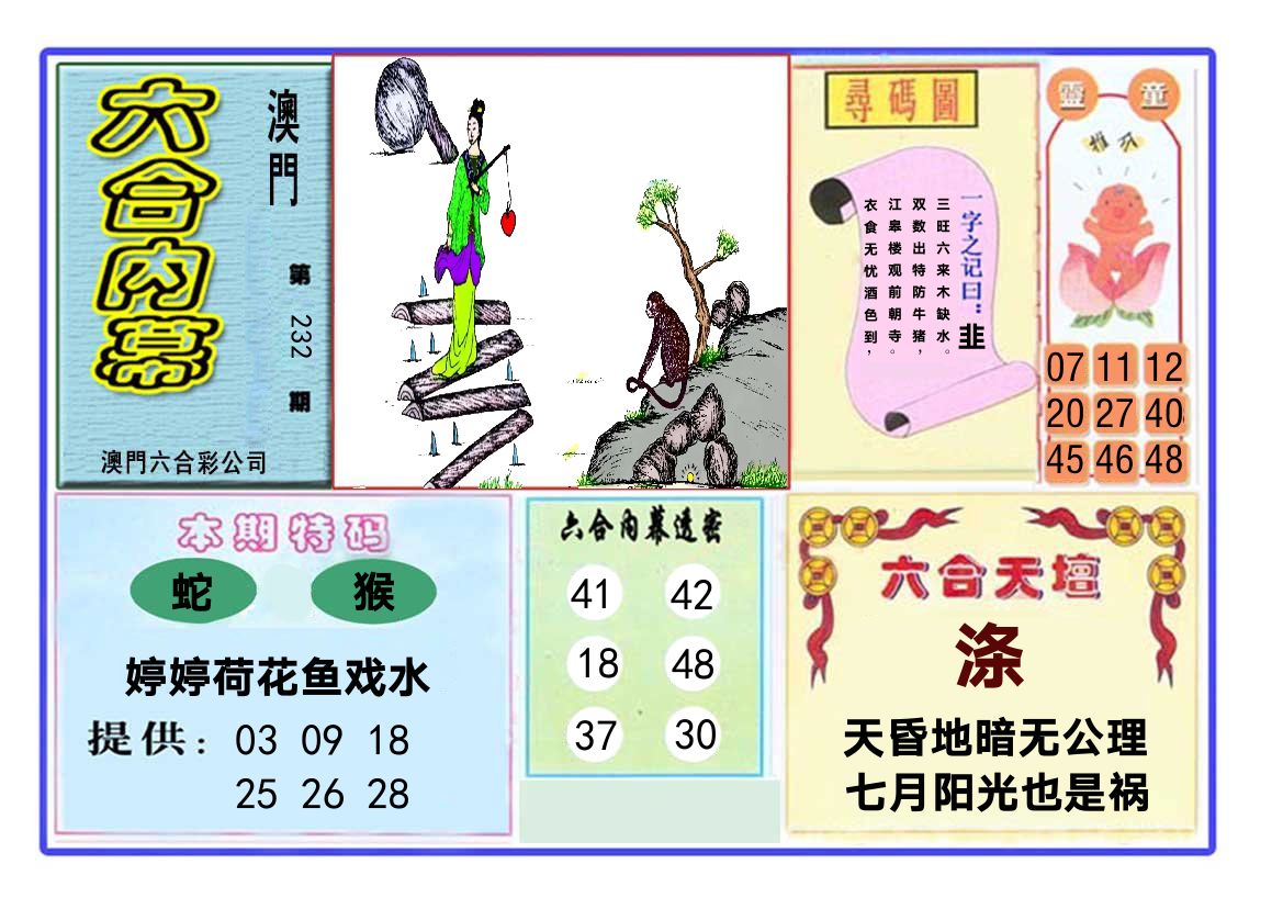 六合内幕 第232期