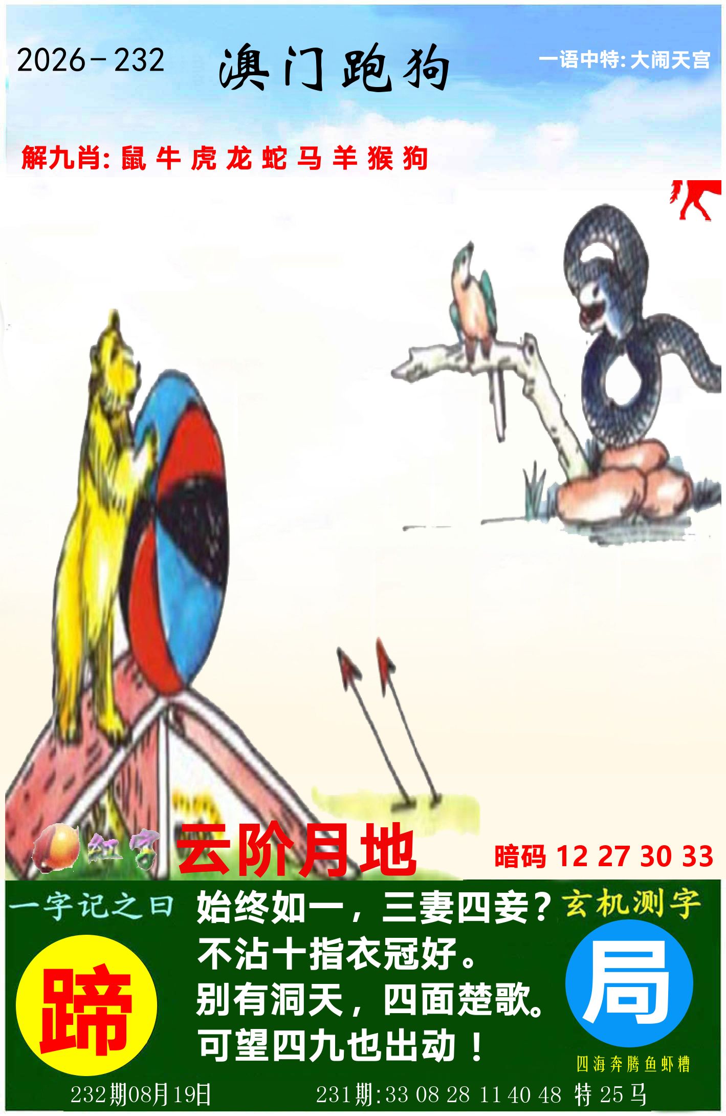 澳门跑狗图 第232期