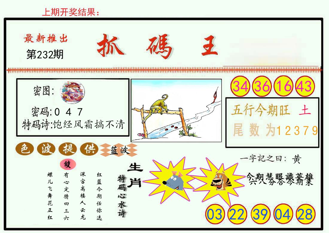 最新抓码王 第232期