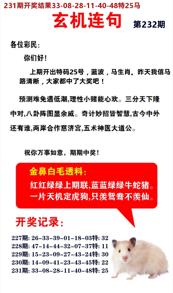 玄机连句 第232期