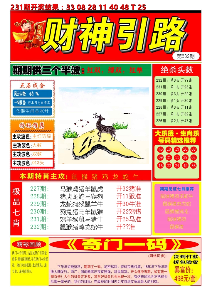 财神引路 第232期