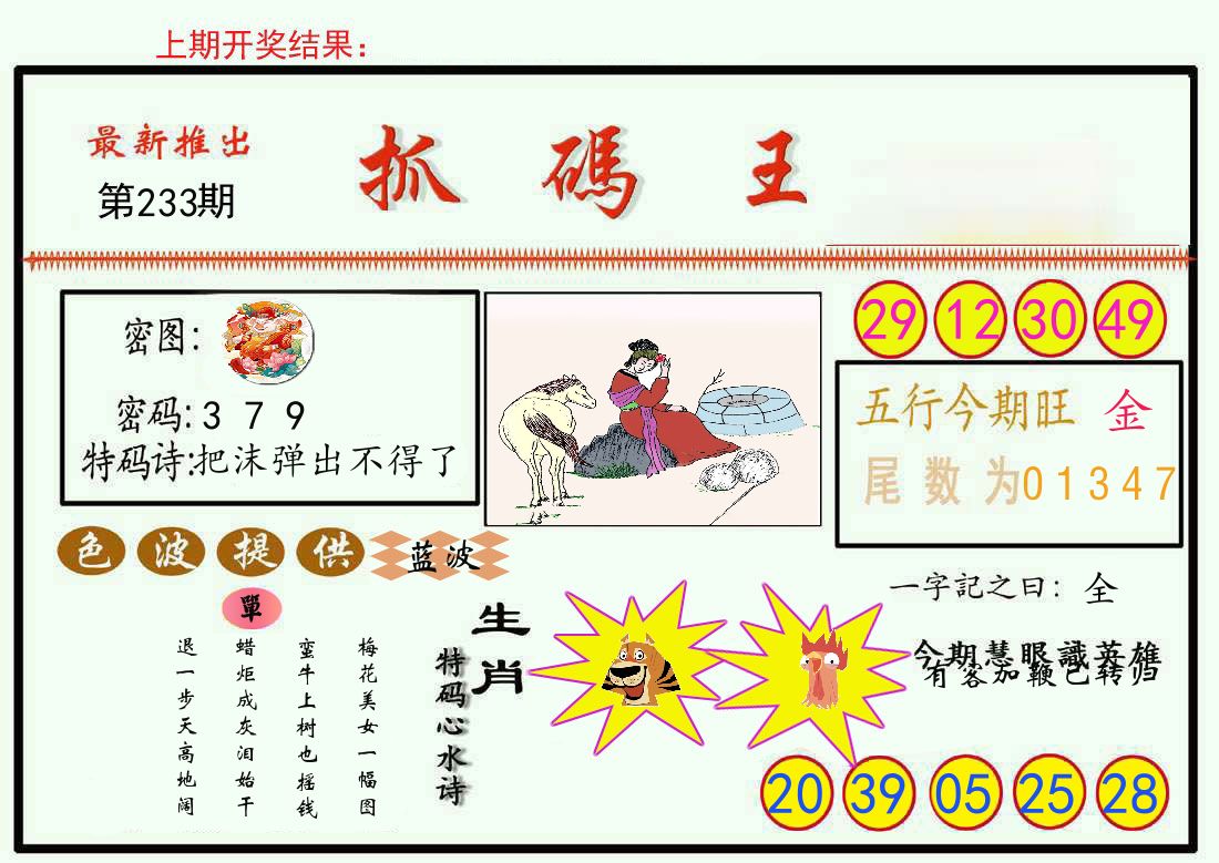 最新抓码王 第233期