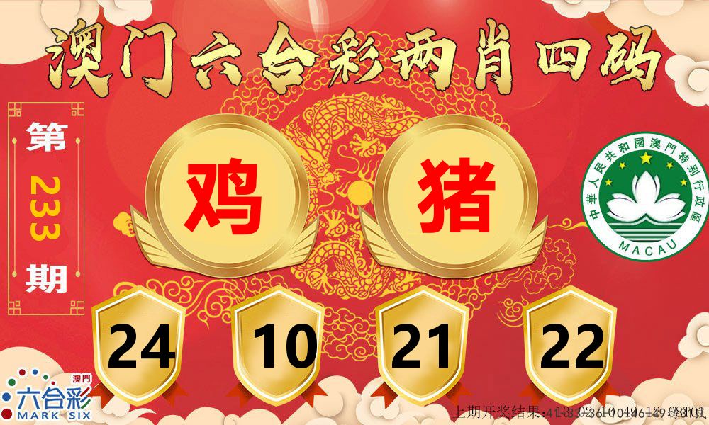 澳门两肖四码 第233期