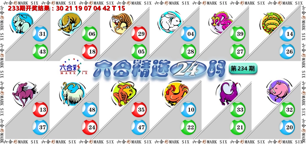六合精选24码 第234期
