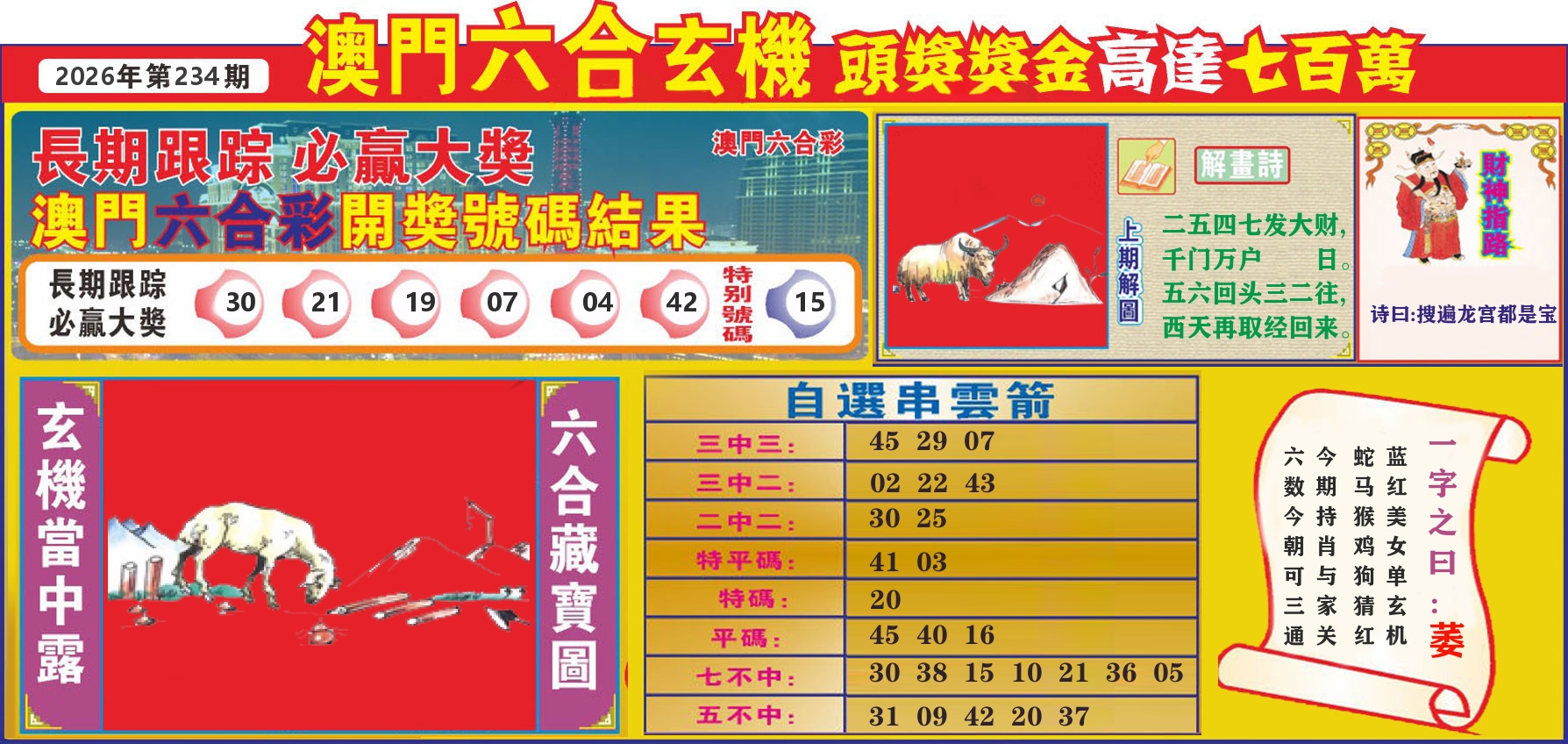 七星彩图C 第234期