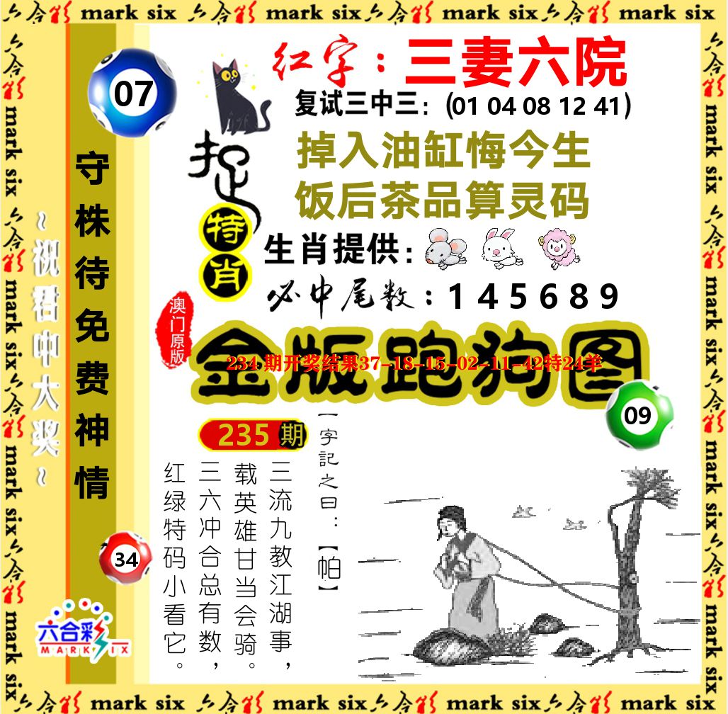 金版跑狗图 第235期