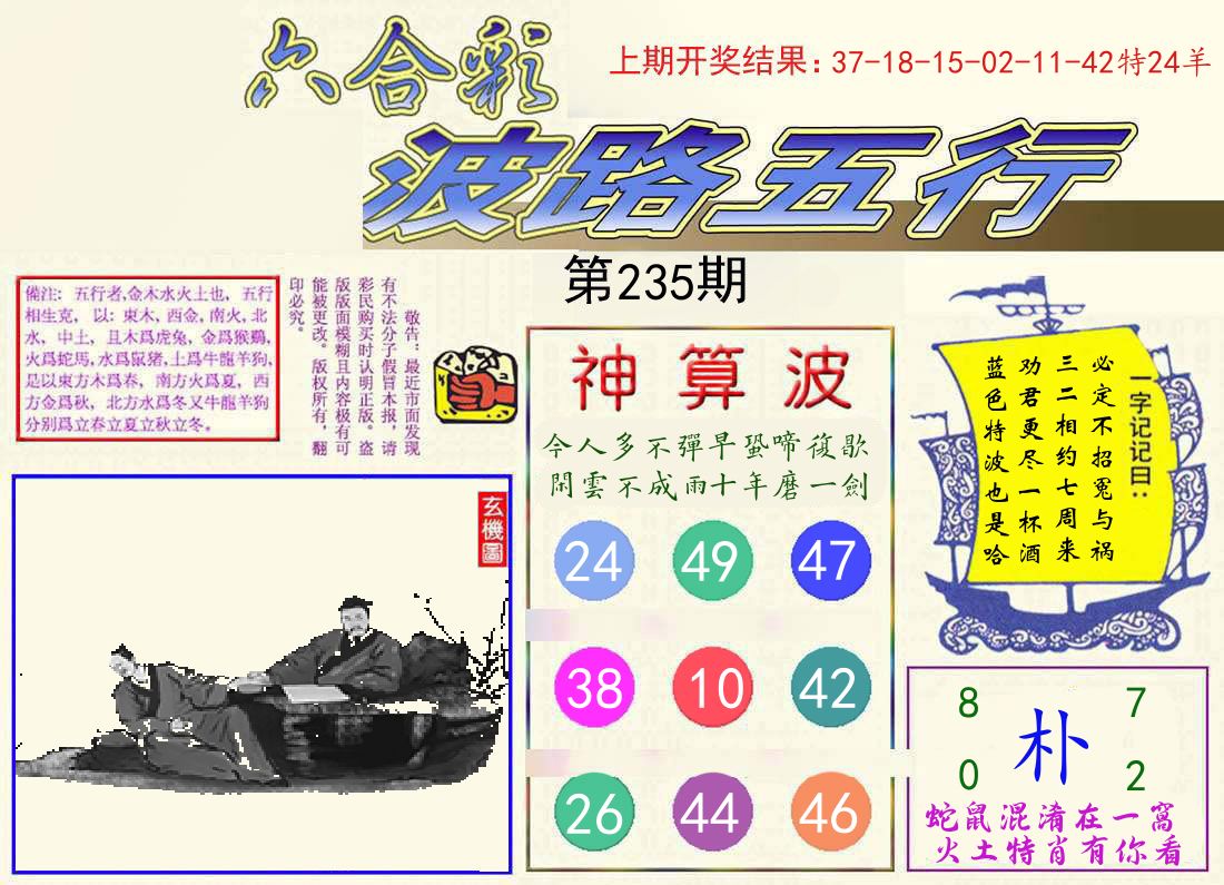 波路五行 第235期