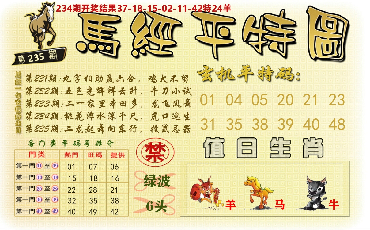 澳门平特图 第235期