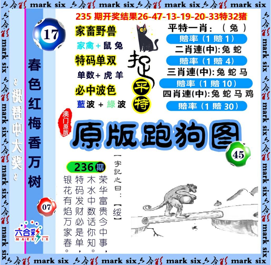 原版跑狗图 第236期