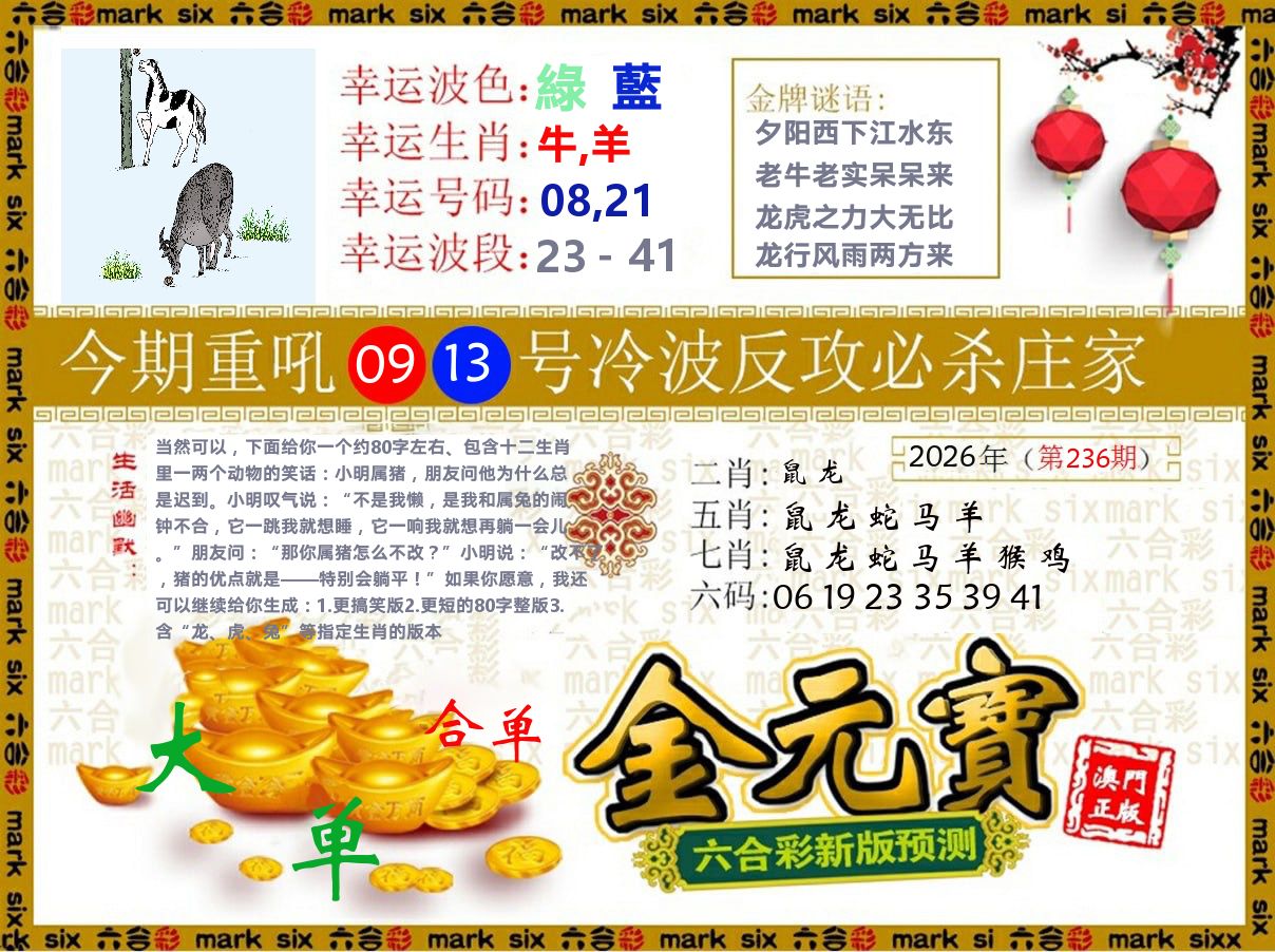金元宝 第236期