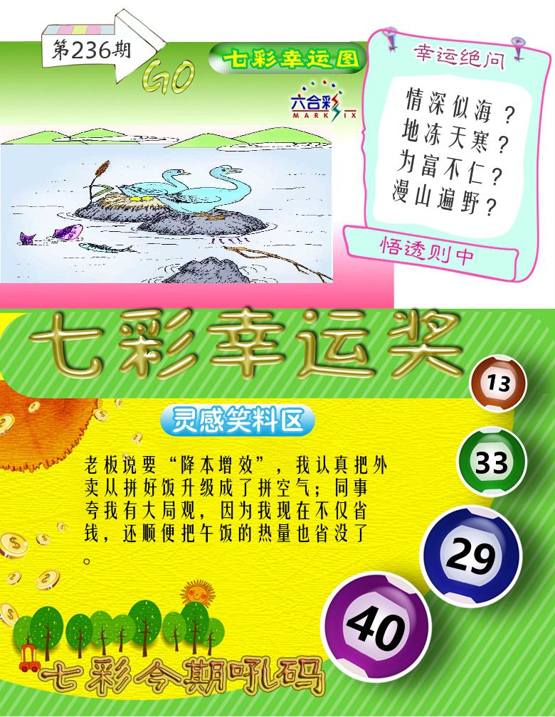 七彩幸运奖 第236期