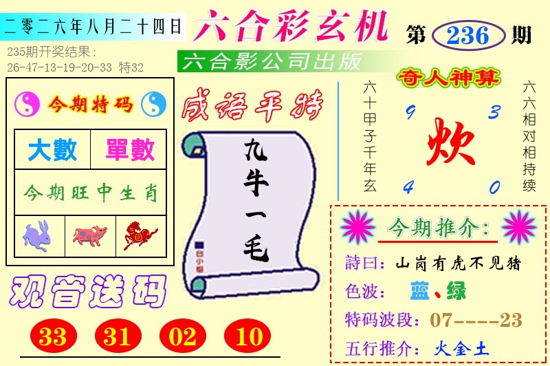 澳门六合玄机 第236期