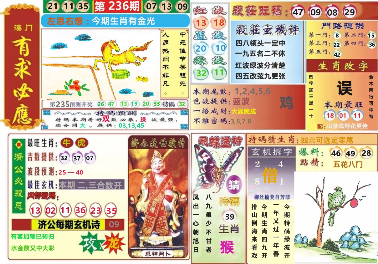 澳门有求必应 第236期