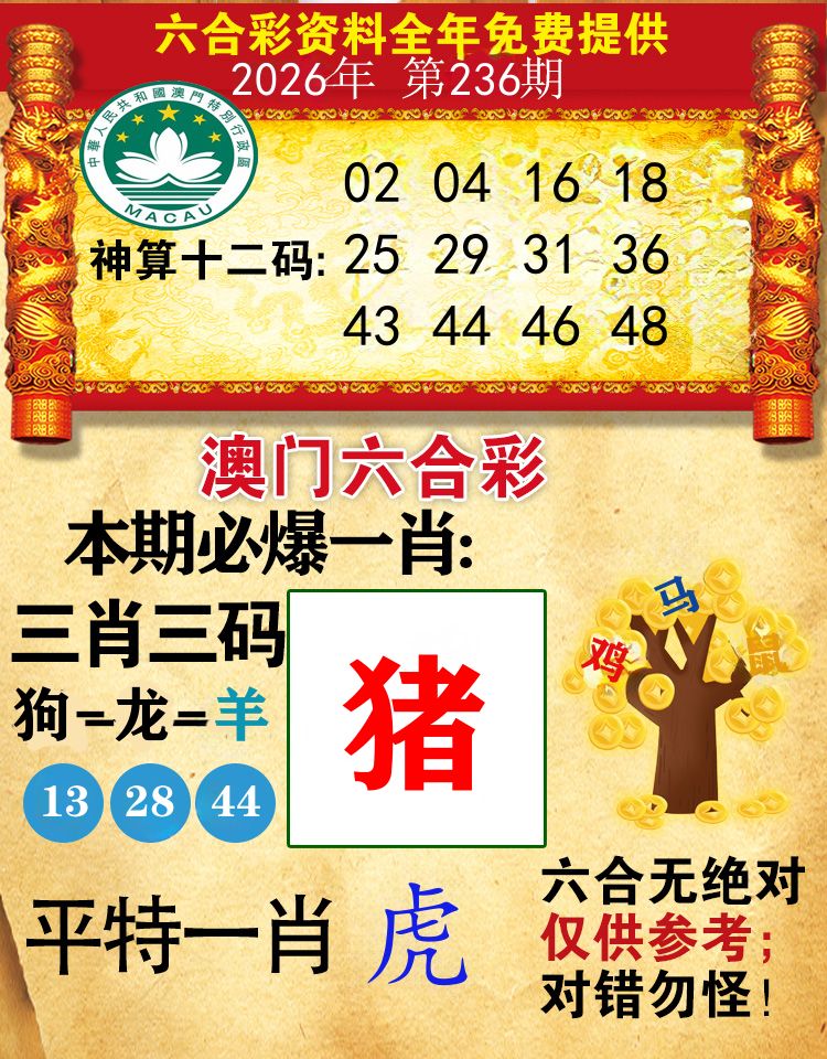 澳门必爆 第236期