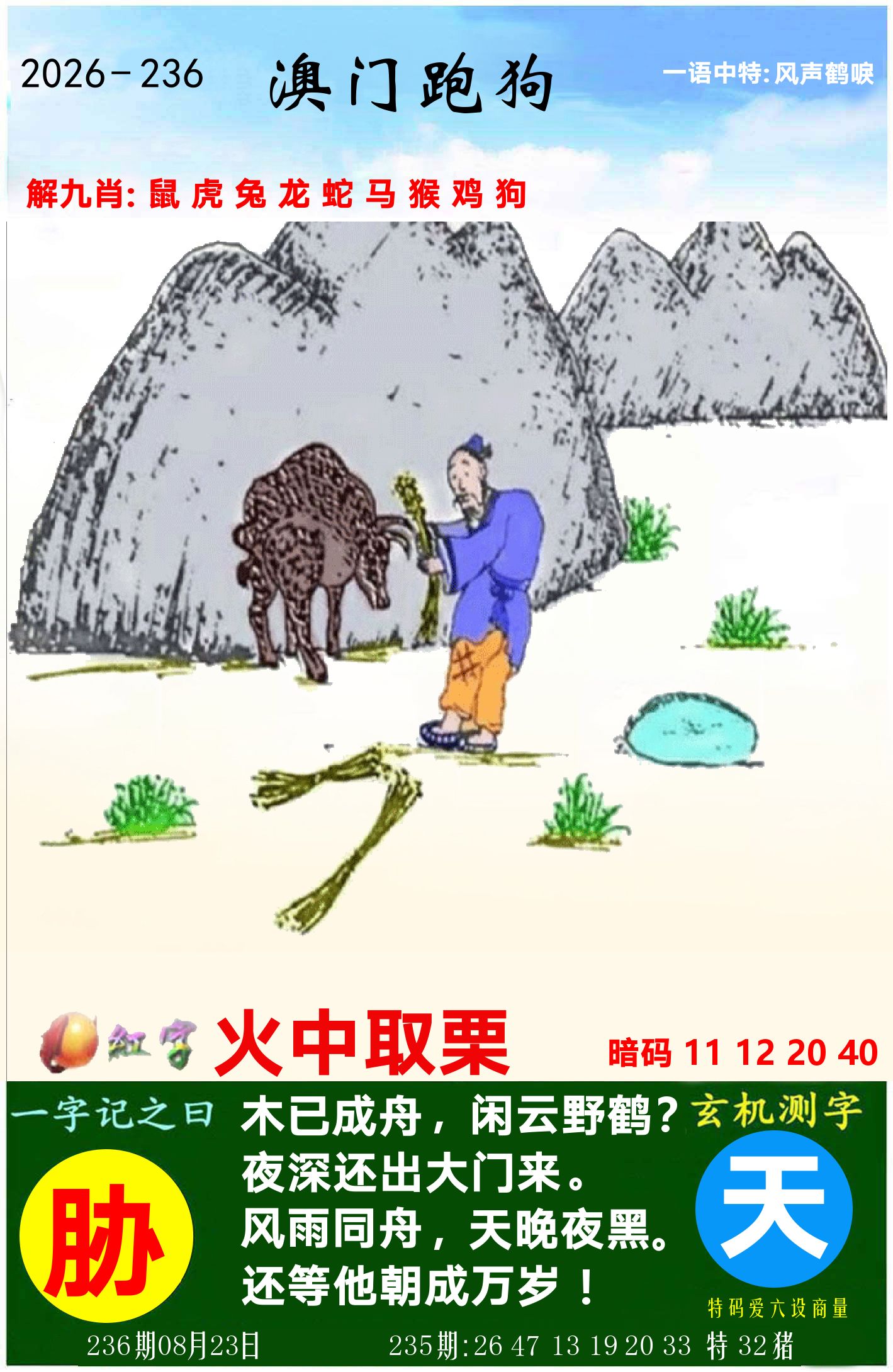 澳门跑狗图 第236期