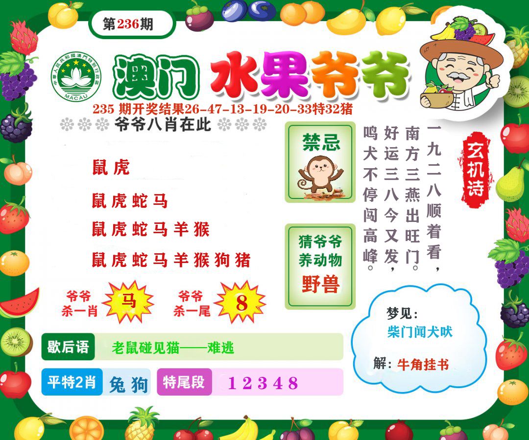 澳门水果爷爷 第236期