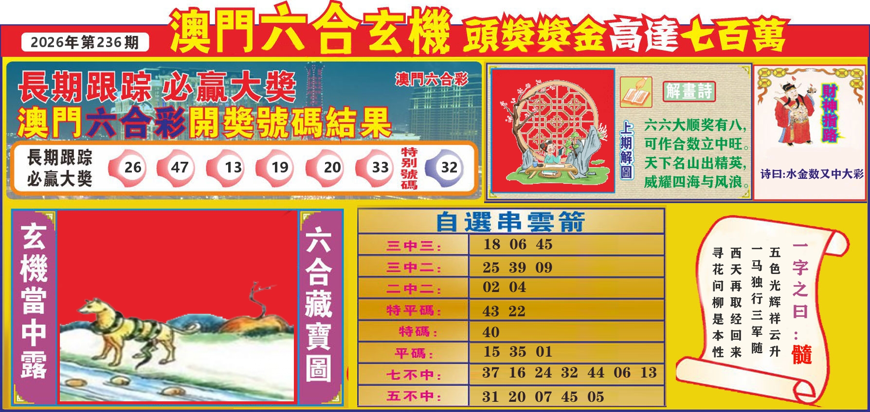 七星彩图C 第236期