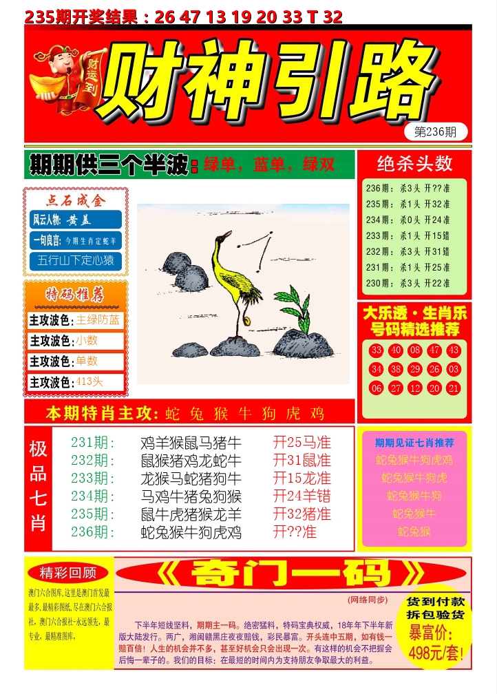 财神引路 第236期