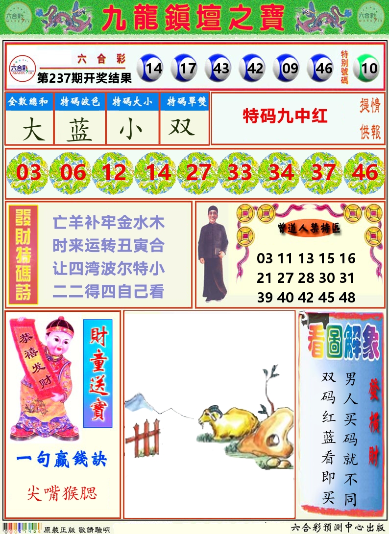 挂牌解特码A 第237期