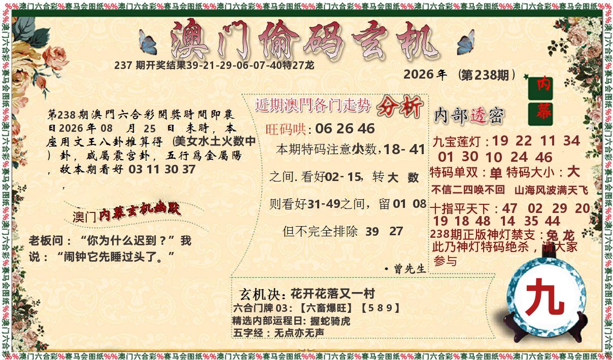 偷码玄机 第238期