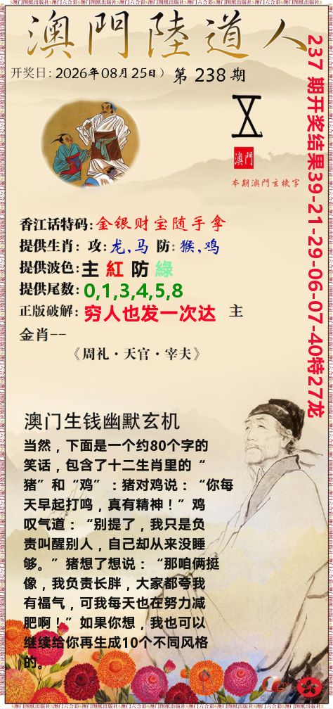澳门陆道人 第238期