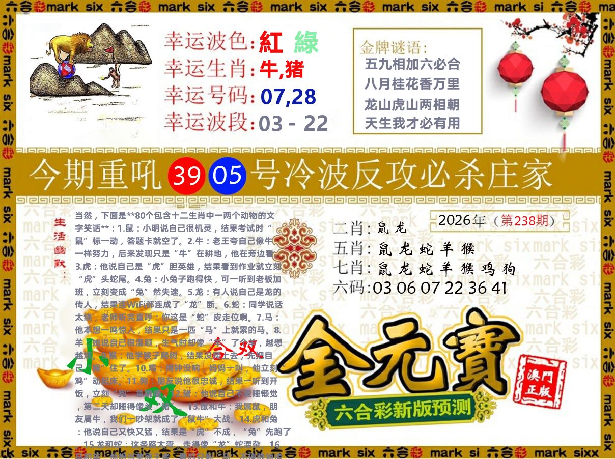 金元宝 第238期