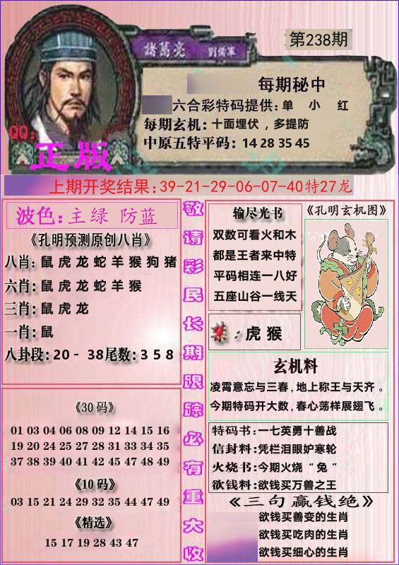 诸葛亮正版 第238期
