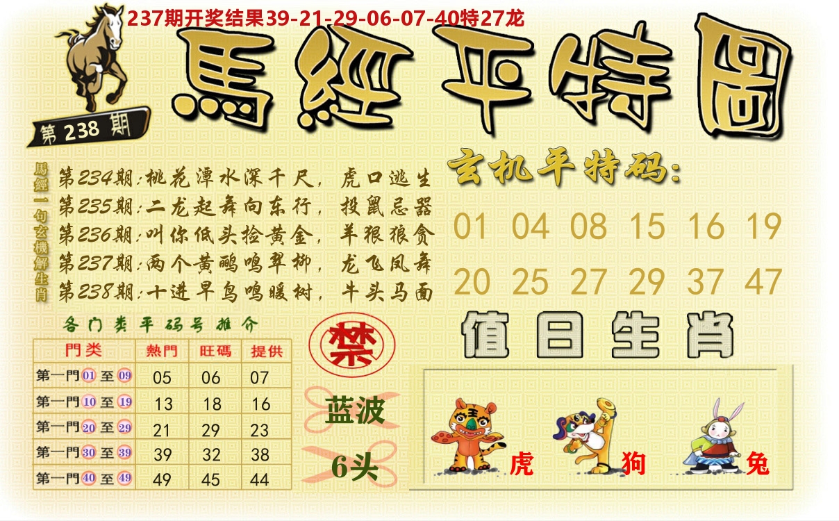 澳门平特图 第238期