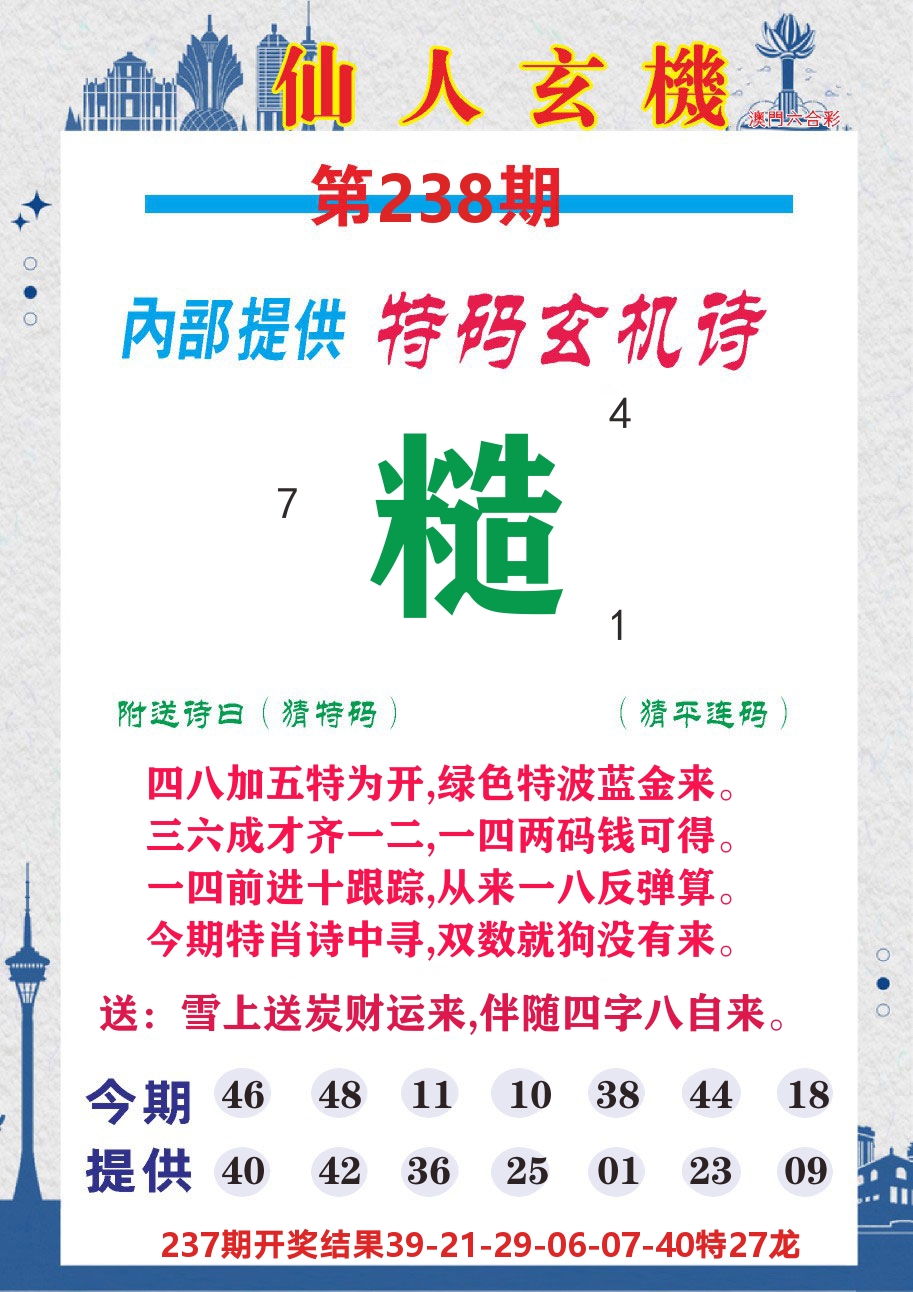 澳门钱多多D 第238期
