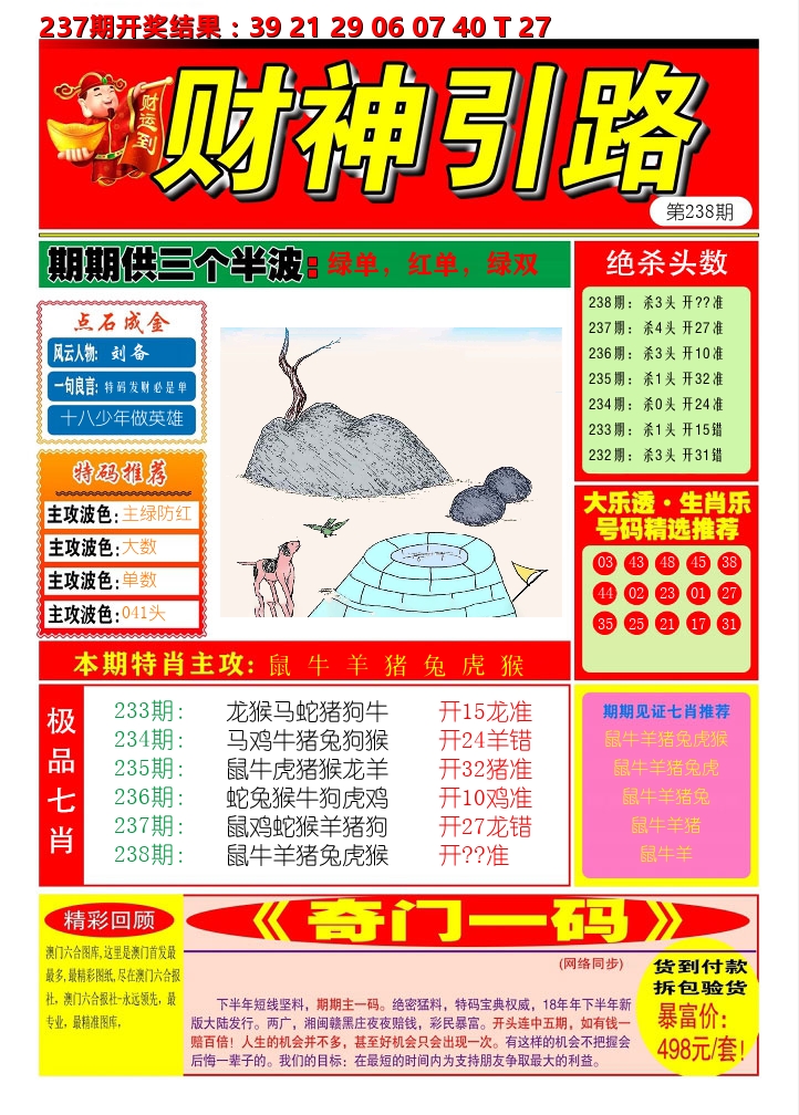 财神引路 第238期