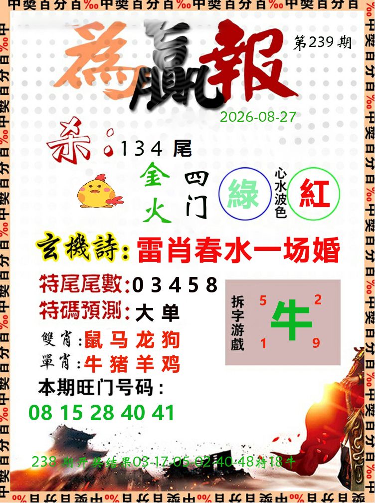 为赢报 第239期