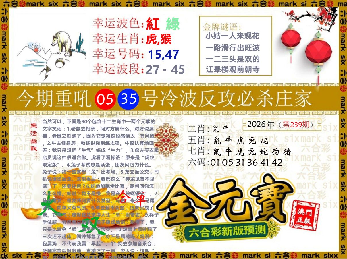 金元宝 第239期