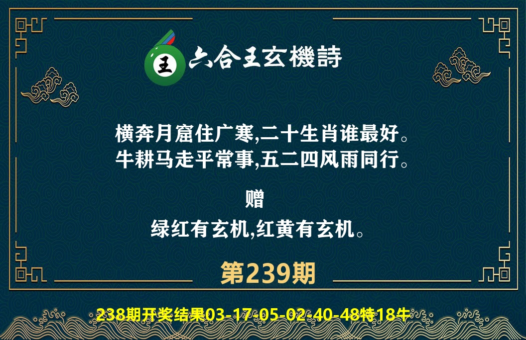 六合王玄机诗 第239期