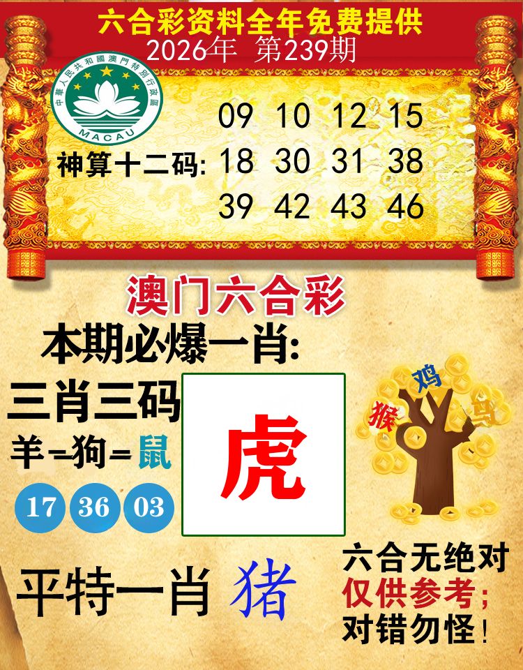 澳门必爆 第239期