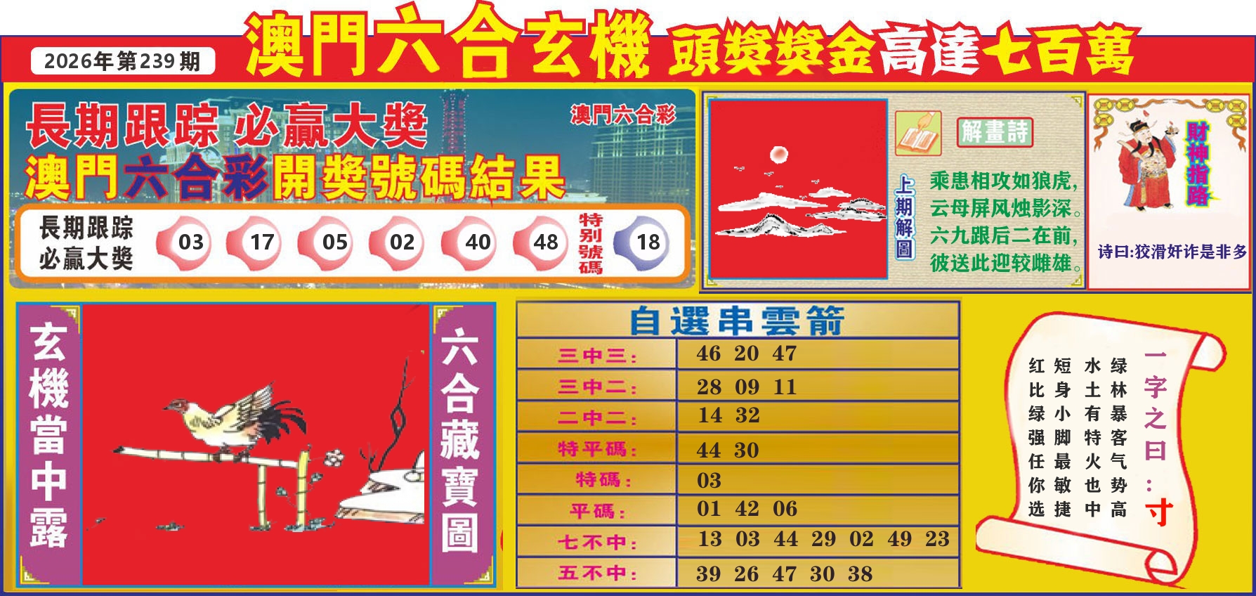 七星彩图C 第239期