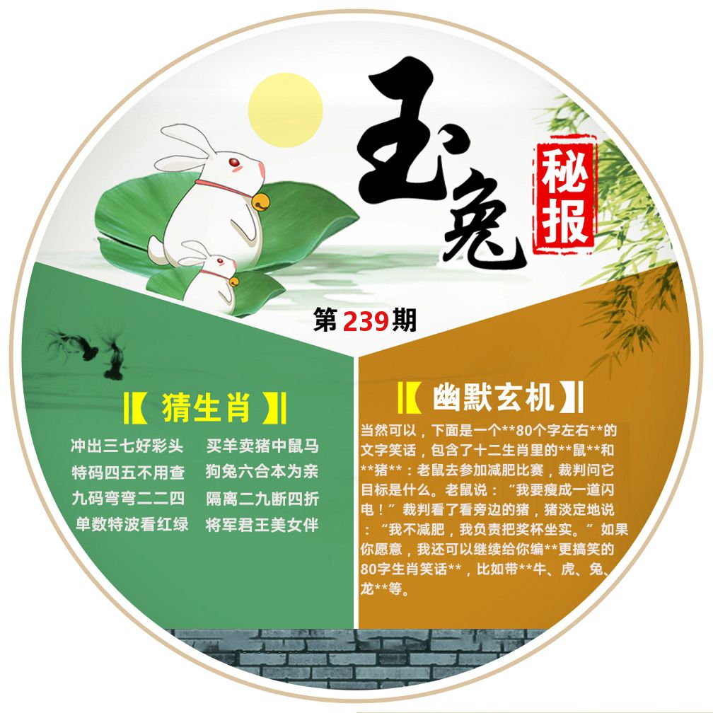 玉兔秘报 第239期