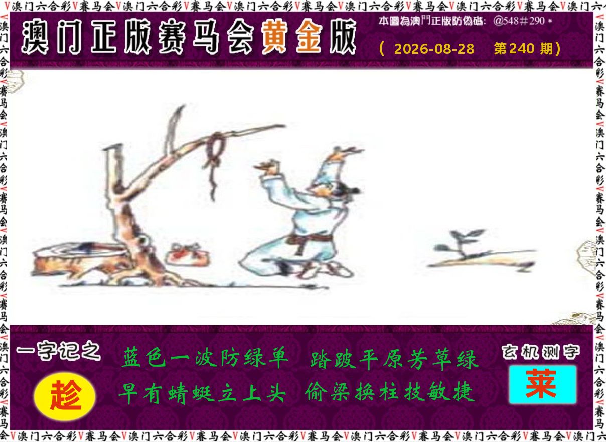 赛马会黄金版 第240期
