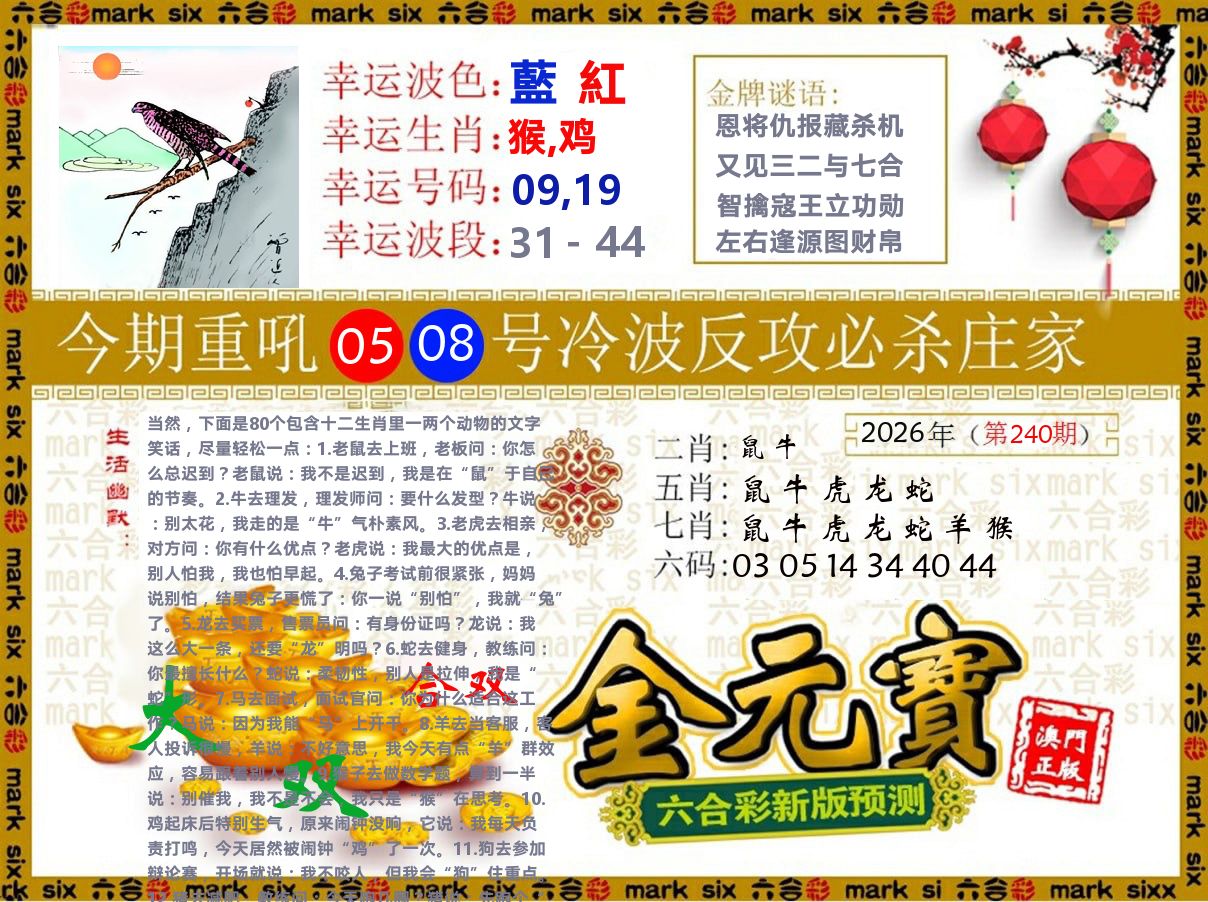 金元宝 第240期