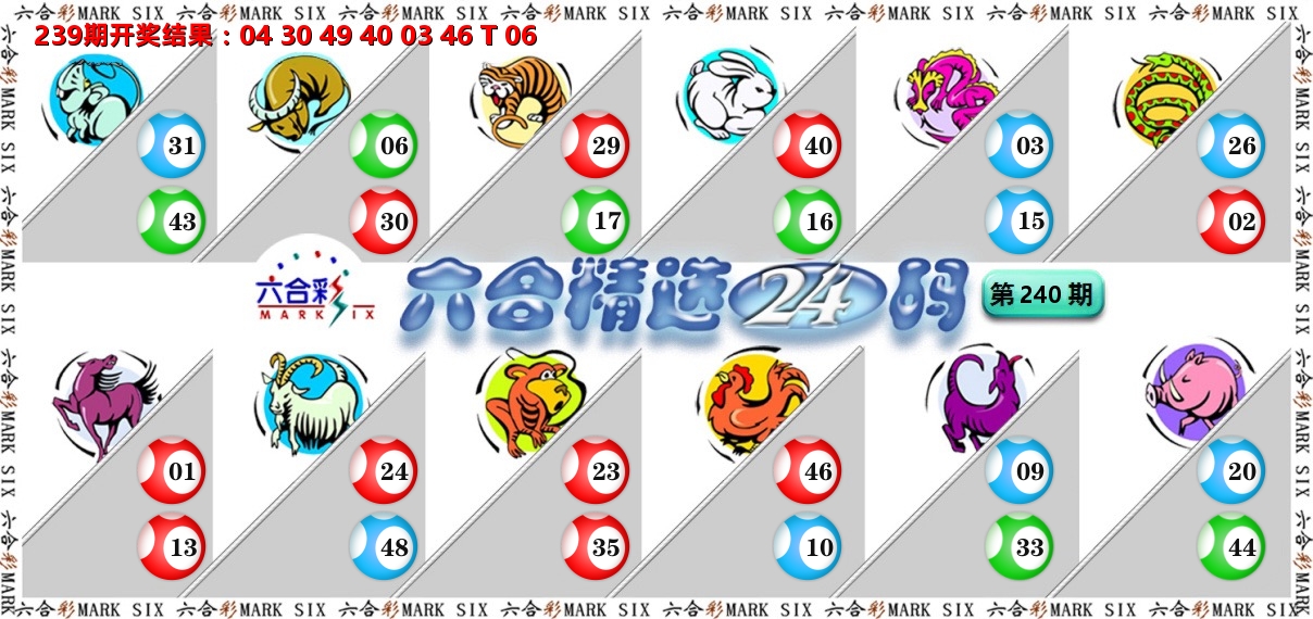 六合精选24码 第240期
