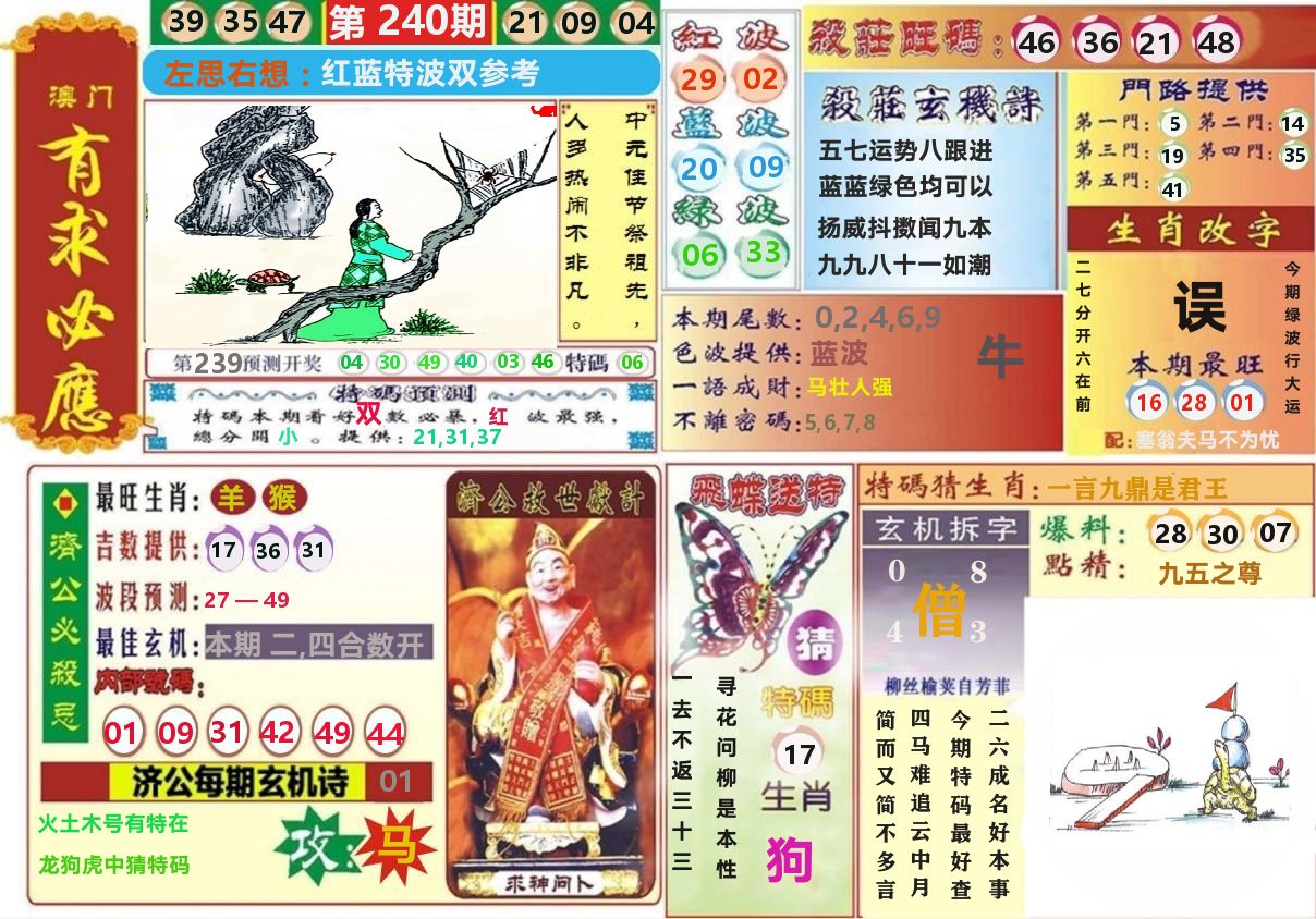 澳门有求必应 第240期