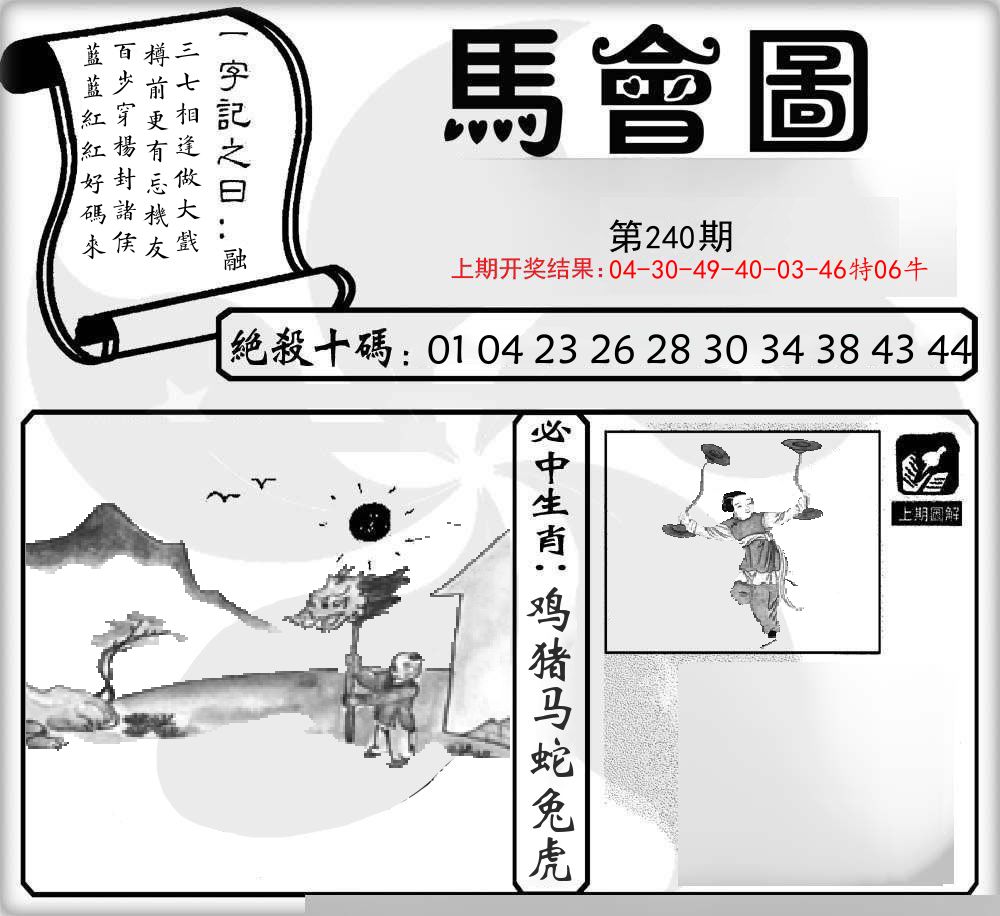 马会图 第240期