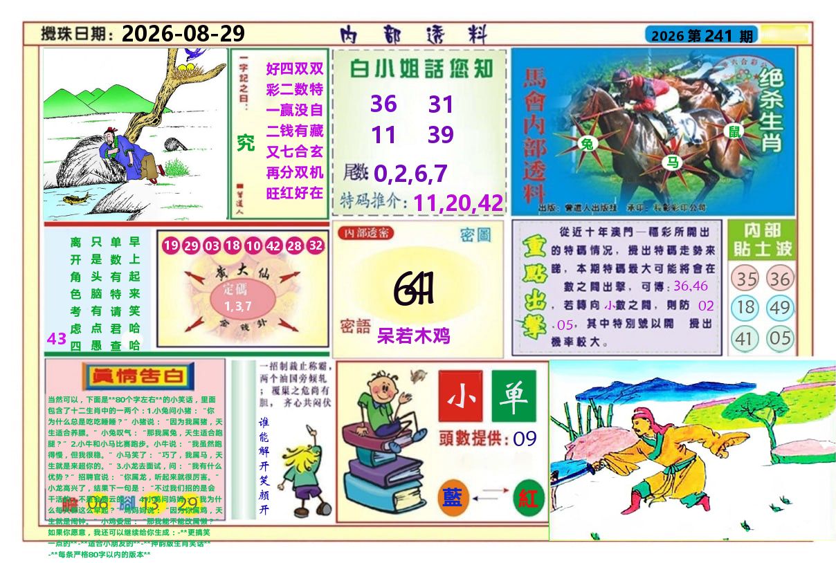 澳门内部透料A 第241期